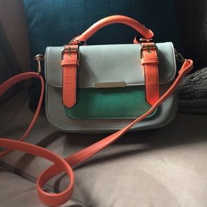 Light gray, orange, and teal Pixie Mood Crossbody